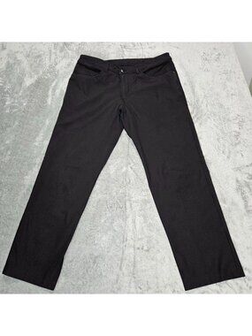 Lululemon ABC Pants Mens 34 Classic Black Warpstreme M5426S 34X27.5 Hemmed